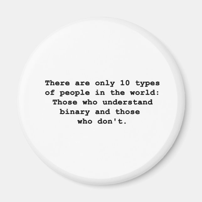 Aimant 10 Types de personnes (Devant)