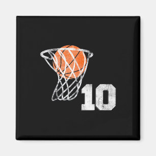 Aimant 10e anniversaire Basketball Dix garçons de 10 ans