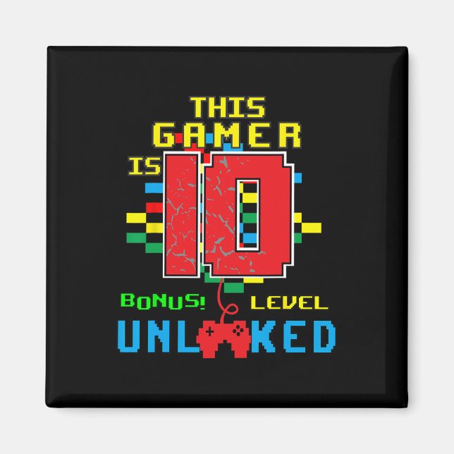 Aimant 10e Anniversaire Chemise Vidéo Jeu Déverrouillé Ni (Devant)