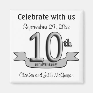 Aimant 10e anniversaire Enregistrer la date Favoris de la