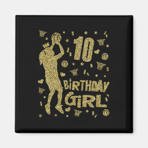 Aimant 10e anniversaire Filles de basket-ball Fans Joueur