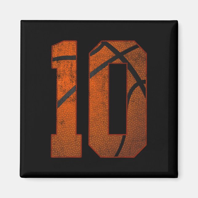 Aimant 10e fête d'anniversaire Dix 10 ans de basket-ball (Devant)