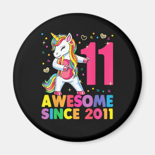Aimant 11 Ans Unicorne Flossing 11e Anniversaire Girl U