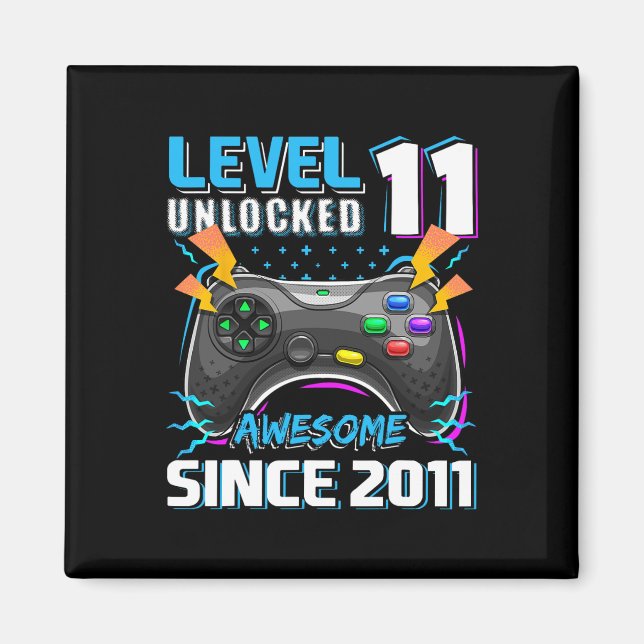 Aimant 11 Déverrouillé Awesome 2011 jeu vidéo 11e anniver (Devant)