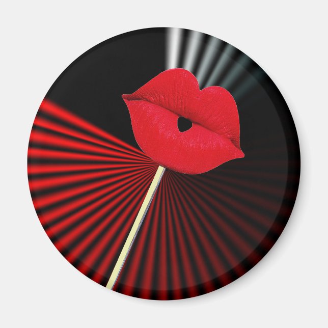 AIMANT 1253 BLACK RED WHITE MOUTH KISS (Devant)