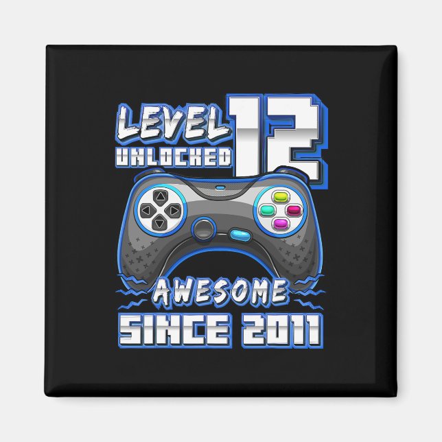 Aimant 12 Déverrouillé Awesome 2011 jeu vidéo 12e anniver (Devant)