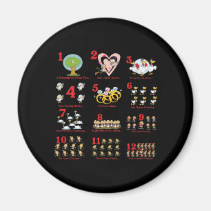 Aimant 12 douzièmes jours de noël terminés