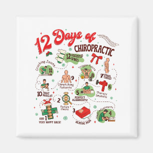 Aimant 12 Jours de chiropractie de Noël Chiropracteur