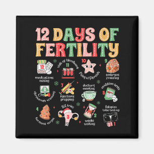 Aimant 12 jours de fertilité Infirmière Fiv Noël Ob Gyn T
