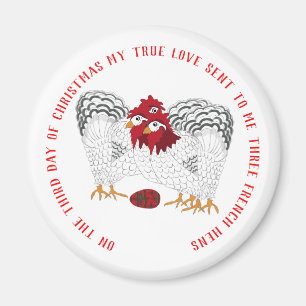 Aimant 12 Jours de Noël 3 poules françaises