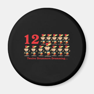 Aimant 12 jours douze batteurs tambourinant