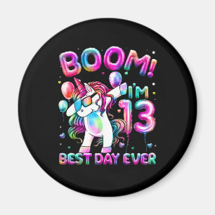 Aimant 13 ans Dabbing Unicorn Cadeaux 13e anniversaire G