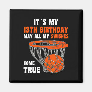 Aimant 13 ans Joyeux 13e anniversaire Basketball 13e Bi