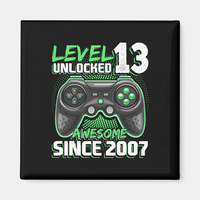 Aimant 13 Déverrouillé Awesome 2007 jeu vidéo 13e anniver (Devant)