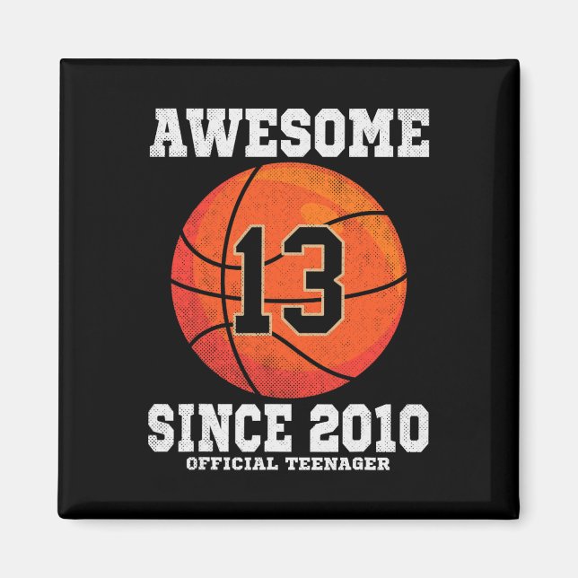 Aimant 13e anniversaire Bysketbyll Fan 13 ans Officiel (Devant)