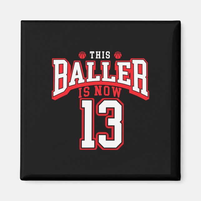 Aimant 13e anniversaire Bysketbyll Lover 13 ans Anniversa (Devant)