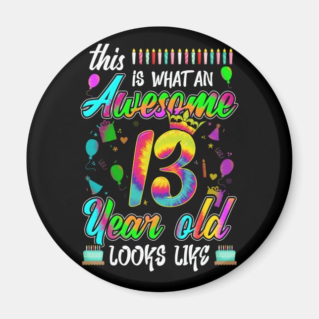 Aimant 13ème anniversaire Awesome 13 ans Il semble (Devant)