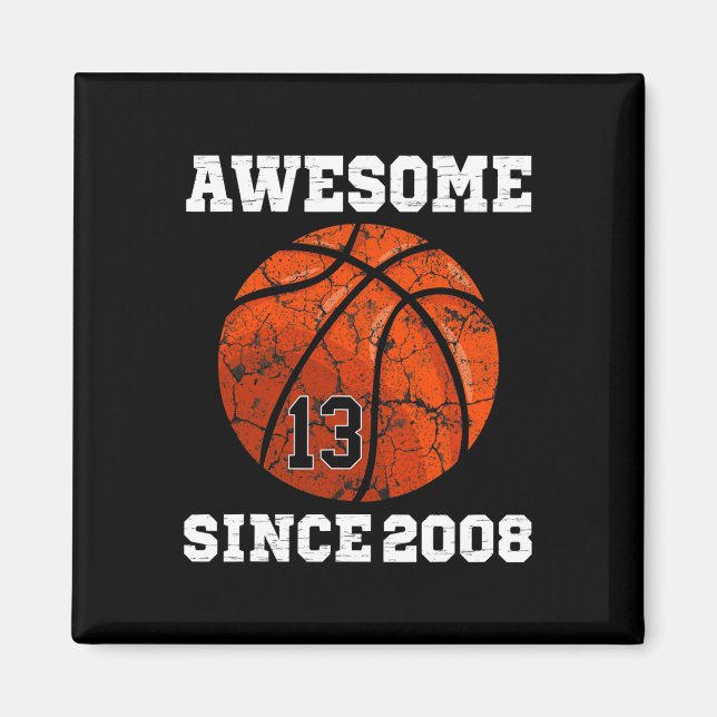 Aimant 13th Birthday Sketll Lover Gift 13 Years Old Vinta (Devant)