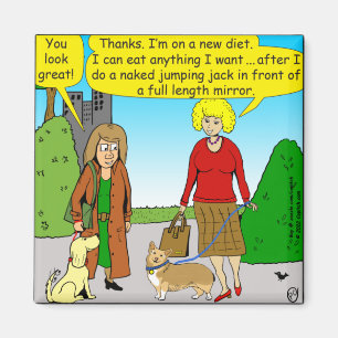 Aimant 1411 Caricature de la diète Jack de saut
