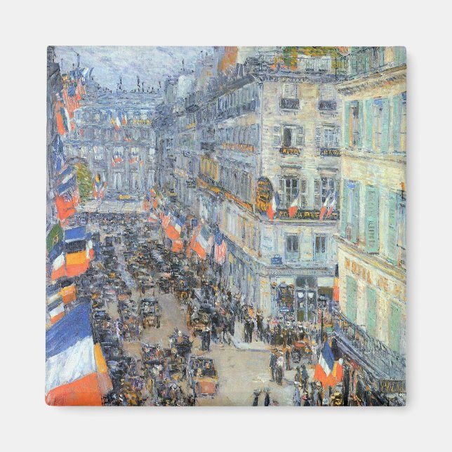 Aimant 14 juillet, rue Daunou par Childe Hassam (Devant)