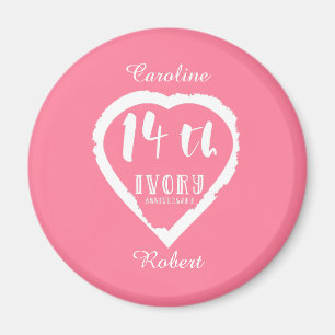 Aimant 14e anniversaire du Mariage ivoire traditionnel