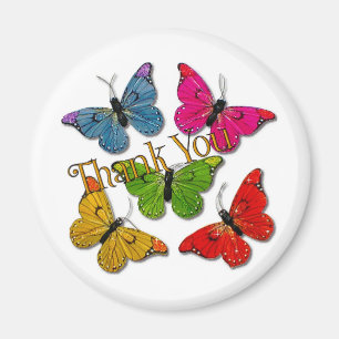 Aimant 15418 papillons colorés merci