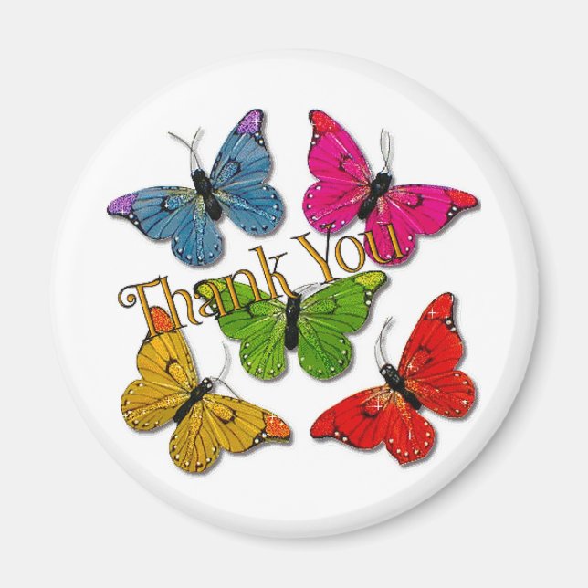 Aimant 15418 papillons colorés merci (Devant)