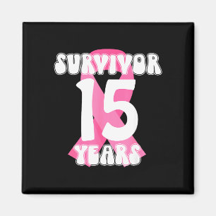 Aimant 15 ans survivante guerrière cancer du sein rose