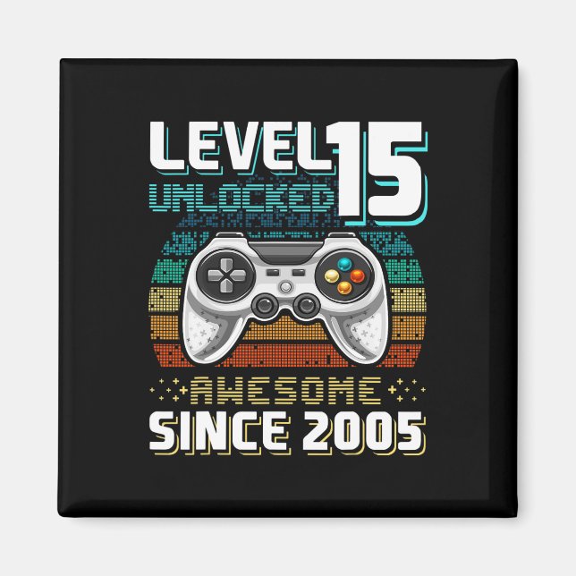 Aimant 15 Déverrouillé Awesome 2005 jeu vidéo 15e anniver (Devant)