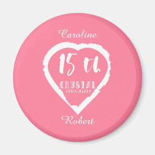 Aimant 15e anniversaire de l'anniversaire du cristal trad