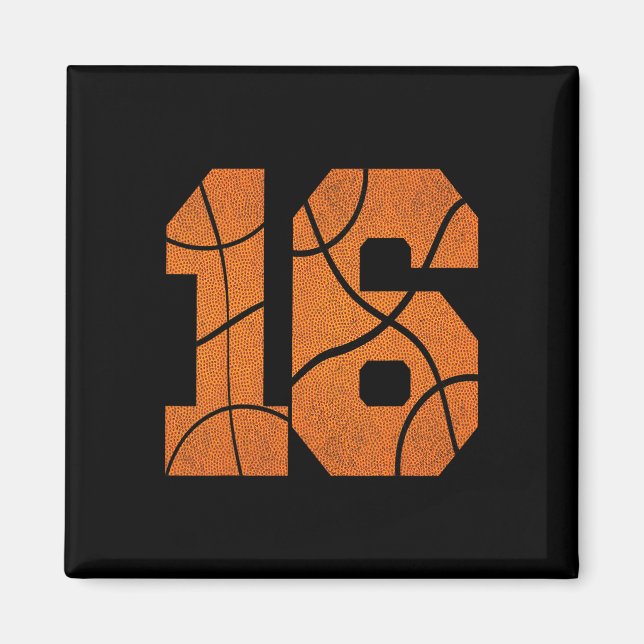 Aimant 16e anniversaire Basketball Garçons Enfants (Devant)