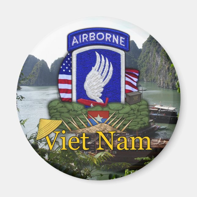 Aimant 173e brigade aéroportée vietnam vétérans de guerre (Devant)