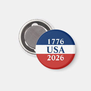 Aimant 1776 USA 2026 Rouge Blanc et Bleu Patriotique