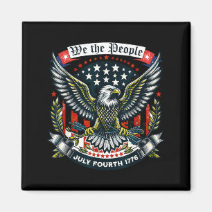 Aimant 1776 Vie Liberté Poursuite du Bonheur Graphisme