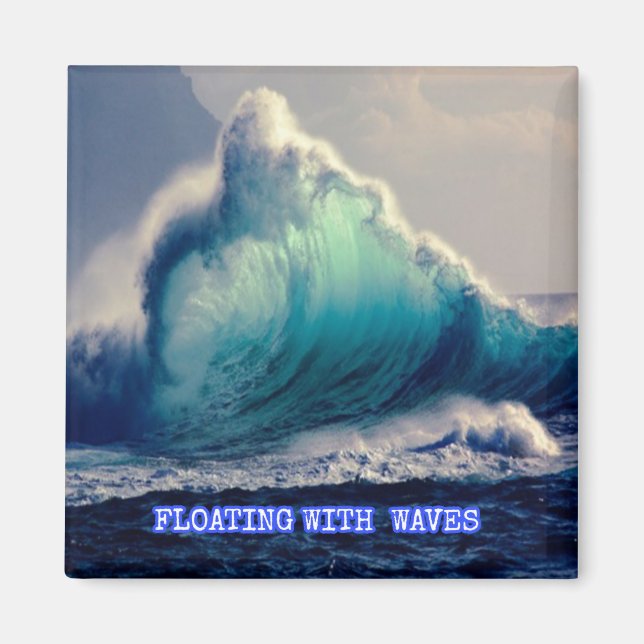 Aimant 17.Bleu des vagues océaniques, cadeaux pour les am (Devant)