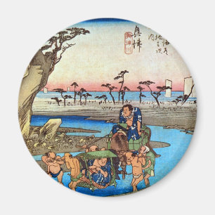 Aimant 18. 興 津 宿, 広 Okitsu-juku, Hiroshige, Ukiyo-e, 重