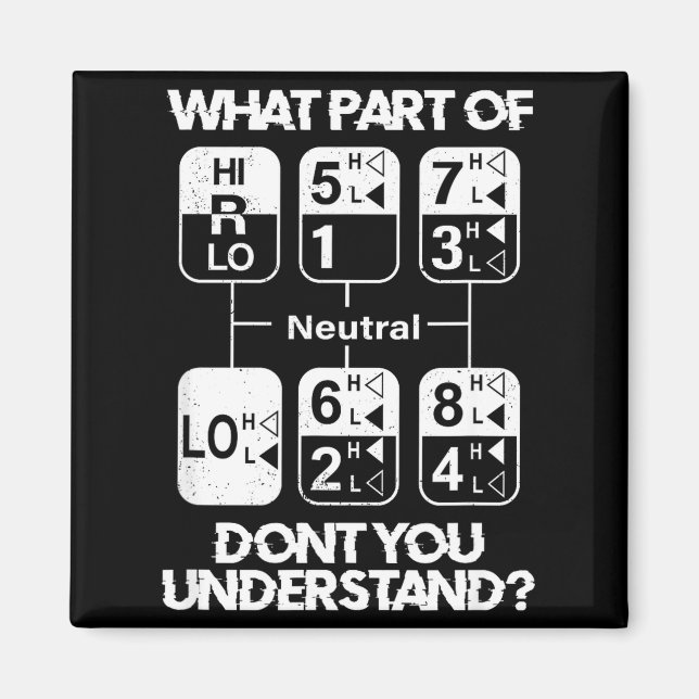 Aimant 18 Speed What Don't You Understand Funny Truck Dri (Devant)