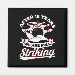 Aimant 18e anniversaire du Mariage Bowling Striking 18 an