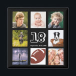 Aimant 18e anniversaire fête photo collage garçon noir<br><div class="desc">Un aimant pour une fête du 18ème anniversaire pour un garçon, célébrant sa vie avec un collage de 8 de vos photos. Modèles pour l'âge de 18 ans et une date. Date de naissance ou date de la fête. Lettres de couleur blanche. Arrière - plan noir. Parfait comme une faveur...</div>