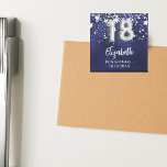 Aimant 18e anniversaire marine bleu argent étoiles<br><div class="desc">Pour un 18ème anniversaire. Une couleur bleu marine arrière - plan avec des étoiles faux argent. La couleur bleue est inégale. Ajoutez votre nom,  texte. Peut être utilisé comme un rappel Enregistrer la date pour vos invités,  la fête ou comme un souvenir.</div>