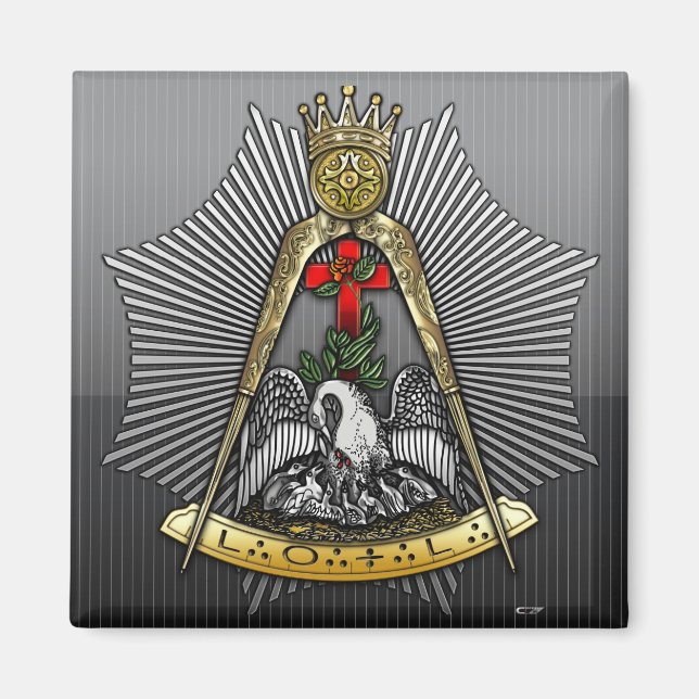 Aimant 18ème Degré : Chevalier de la Croix Rose (Devant)