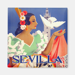 Aimant 1952 Feria de Sevilla vintage travel