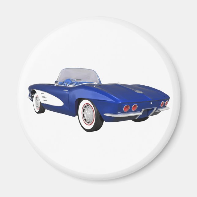 Aimant 1961 Corvette C1 : Finition bleue : (Devant)