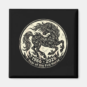 Aimant 1966 2026 année du cheval de feu zodiaque chinois