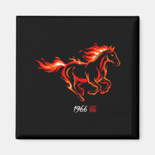 Aimant 1966 Année Cheval de Feu 60e Graphisme
