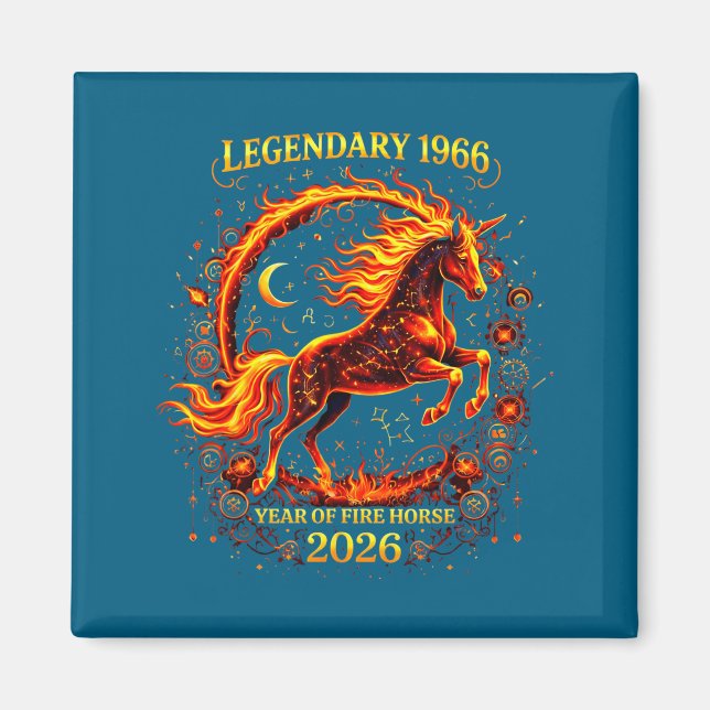 Aimant 1966 Année Cheval de Feu 60ème Création (Devant)