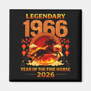 Aimant 1966 Année du Cheval de Feu 60e Anniversaire Chino