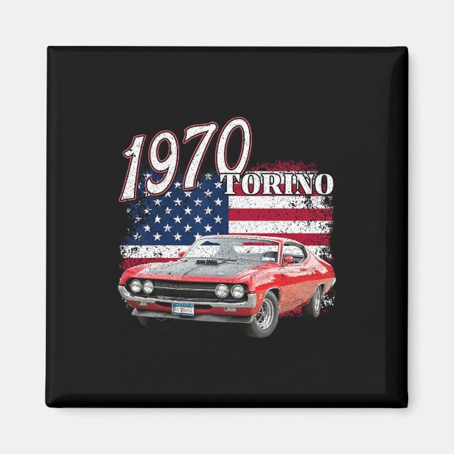 Aimant 1970 70 Torino Muscle Clic Voiture 4 juillet Améri (Devant)