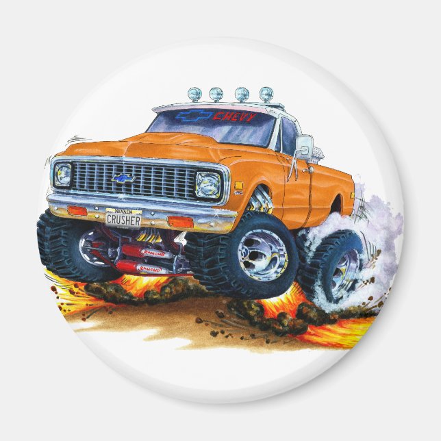 Aimant 1970-72 Chevy CK1500 Orange Truck (Devant)