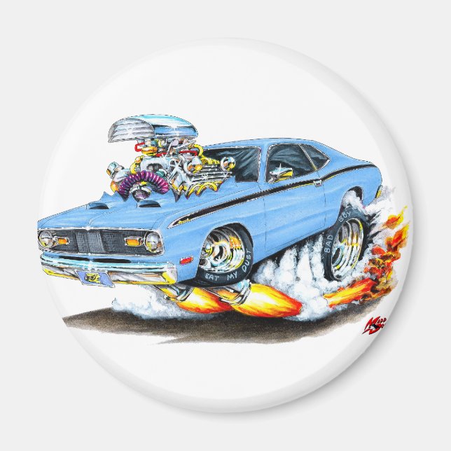 Aimant 1970-74 Plymouth Duster Lt Blue Car (Devant)